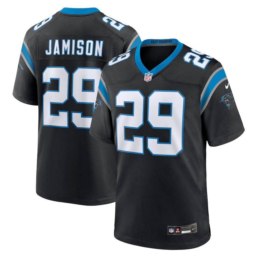 Men Carolina Panthers #29 DShawn Jamison Nike Black Team Game NFL Jersey